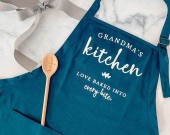 Cooking Apron Women, Apron with Pockets, Grandma Apron, Mothers Day Gift for Grandma