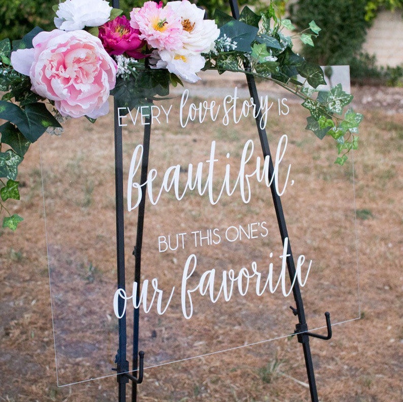 Every Love Story is Beautiful Sign Wedding Sign Large Wedding Sign Wedding Welcome Sign Acrylic Wedding Welcome Sign Acrylic Sign image 6