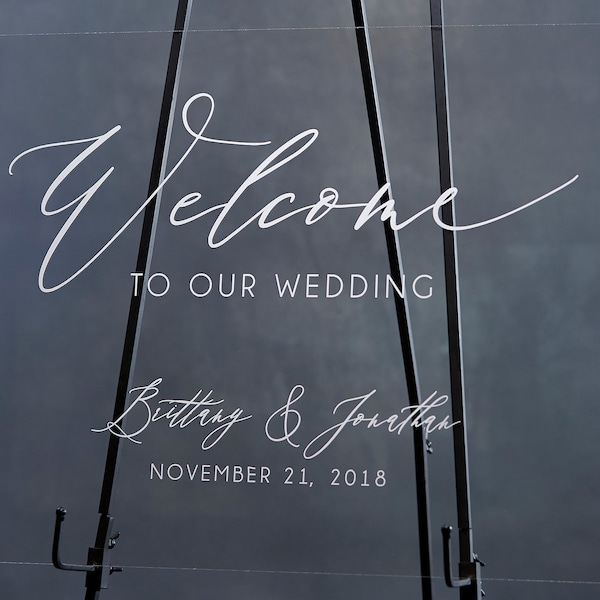 Welcome To Our Wedding Sign, Acrylic Welcome Sign, Wedding Welcome Sign, Acrylic Wedding Sign