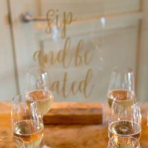 Sip and Be Seated Sign Seating Sign Wedding Seating Sign Cocktail Escort Cards Place Card Drinks Cocktail Seating Chart image 6