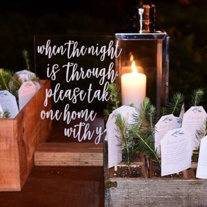 Wedding Favors Sign Favors Please Take One Sign Favors Sign for Weddings When the Night Is Through, Please Take One Home With You image 3