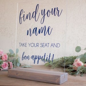 Seating Sign Wedding Seating Sign Find Your Name Sign Bon Appetit Wedding Sign Take Your Seat Sign Wedding Seating Chart Sign image 8