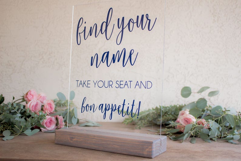 Seating Sign Wedding Seating Sign Find Your Name Sign Bon Appetit Wedding Sign Take Your Seat Sign Wedding Seating Chart Sign image 8
