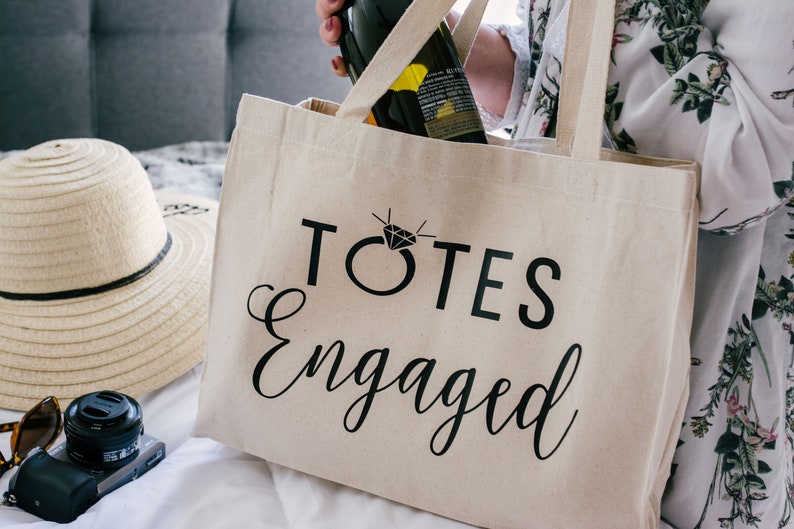 Totes Engaged Engagement Gifts for Her Engagement Gift Bride to Be Tote Newly Engaged Gifts Engaged Tote Bag Engagement Tote Bag image 1