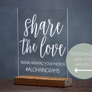 Share the Love Share the Love Sign Instagram Wedding Sign Instagram Wedding Sign Wedding Hashtag Sign Acrylic Wedding Sign image 1