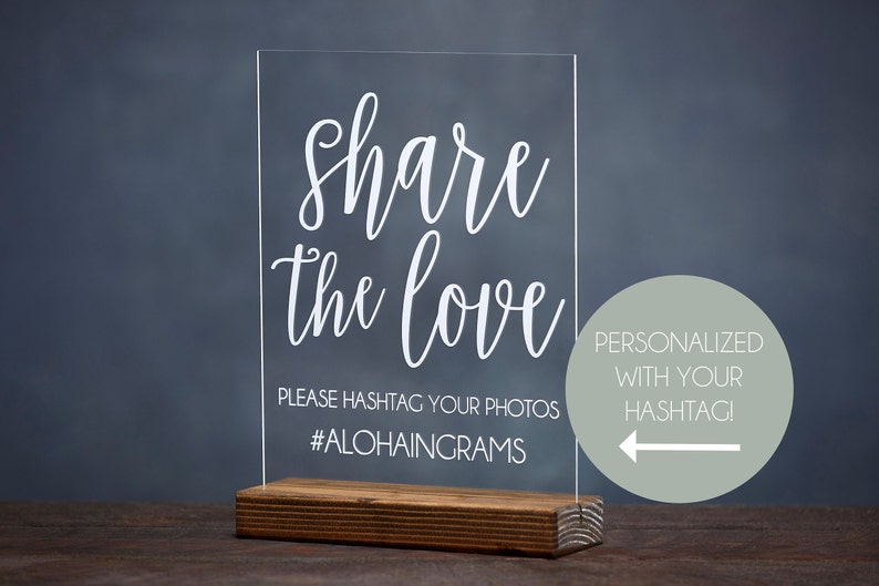 Share the Love Share the Love Sign Instagram Wedding Sign Instagram Wedding Sign Wedding Hashtag Sign Acrylic Wedding Sign image 1