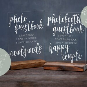 Photo Guestbook Sign Instant Photo Guestbook Sign Photo booth Guest book Sign Acrylic Guestbook Sign Acrylic Sign Guestbook Signs image 2