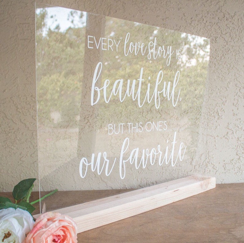 Every Love Story is Beautiful Sign Wedding Sign Large Wedding Sign Wedding Welcome Sign Acrylic Wedding Welcome Sign Acrylic Sign image 7