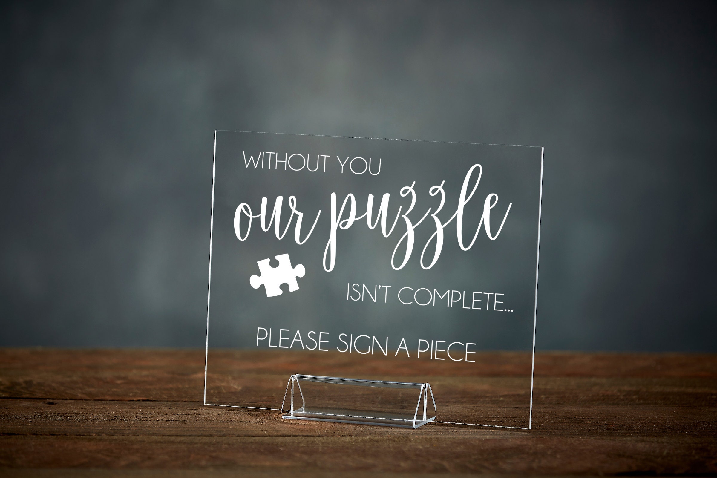 Puzzle Guest Book Acrylic Wedding Sign Wedding Puzzle Guest Etsy