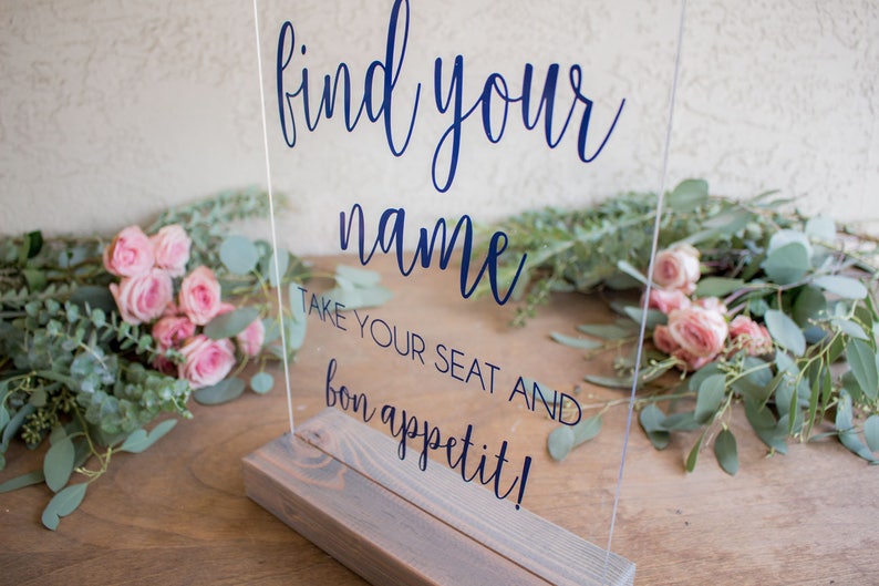 Seating Sign Wedding Seating Sign Find Your Name Sign Bon Appetit Wedding Sign Take Your Seat Sign Wedding Seating Chart Sign image 7