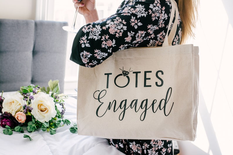 Totes Engaged Engagement Gifts for Her Engagement Gift Bride to Be Tote Newly Engaged Gifts Engaged Tote Bag Engagement Tote Bag image 8