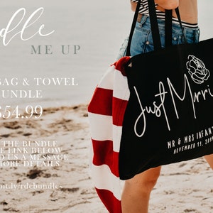 The New Mrs Beach Towel for Honeymoons & Bachelorette Parties Personalized Beach Towel image 9