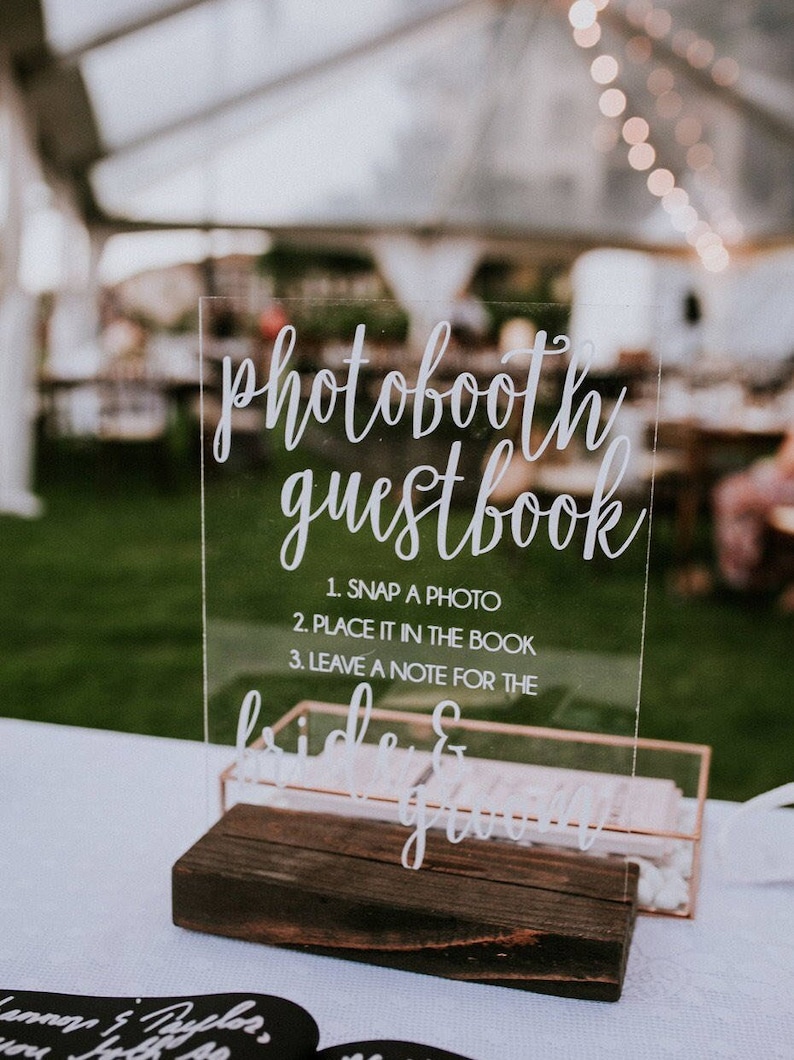 Photo Guestbook Sign Instant Photo Guestbook Sign Photo booth Guest book Sign Acrylic Guestbook Sign Acrylic Sign Guestbook Signs image 5