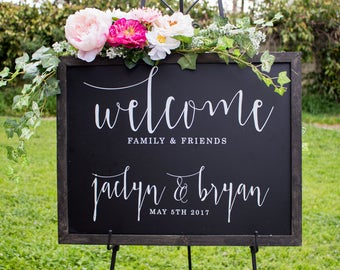 Chalkboard Welcome Sign - Welcome Sign - Wedding Welcome Chalkboard - Wedding Welcome Signage - Chalkboard Wedding Welcome Sign
