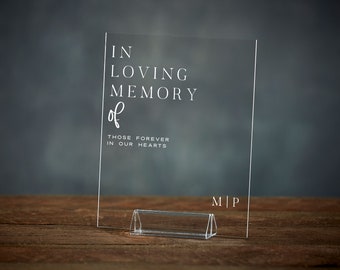 In Loving Memory Wedding Sign, Wedding Memorial Sign, Acrylic Wedding Signs