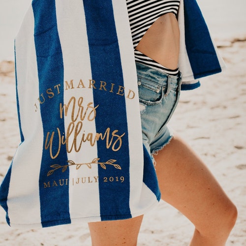 Honeymoon Vibes Personalized Beach Towel for Honeymoons for Etsy
