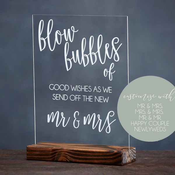 Bubbles Wedding Sign - Bubble Wedding Sign - Bubble Wedding Send Off - Wedding Bubbles Sign - Bubble Send Off - Bubbles Wedding Exit Sign