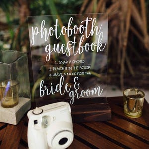 Photo Guestbook Sign Instant Photo Guestbook Sign Photo booth Guest book Sign Acrylic Guestbook Sign Acrylic Sign Guestbook Signs image 1