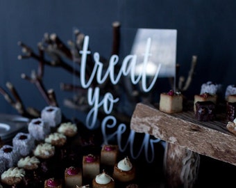 Candy Bar, Dessert Table, and Cake Table Acrylic Sign for Weddings, Parties, and Showers