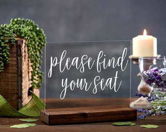 Please Find Your Seat Sign - Find Your Seat Wedding Sign - Wedding Seating Plan Sign - Find Your Seat Seating Plan Sign - Modern Party Sign