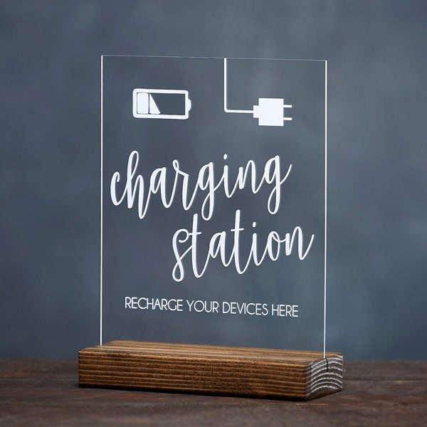 Charging Station Sign - Charging Bar Sign - Charge Your Device Sign - Charging Bar Sign for Weddings - Charging Station Sign for Events