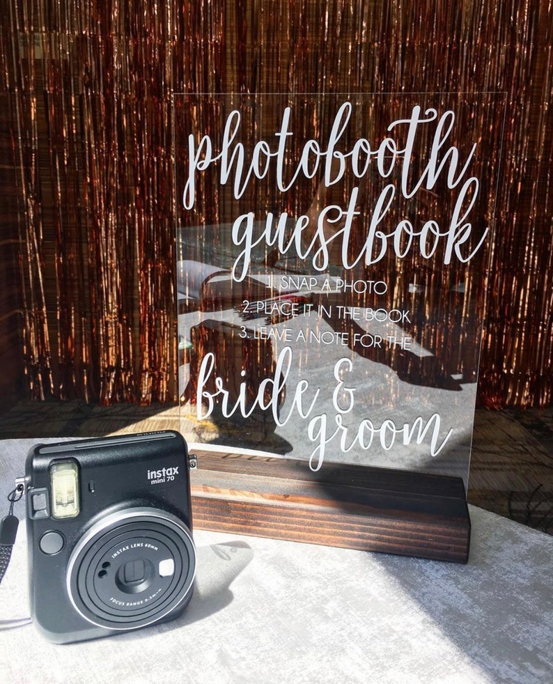 Photo Guestbook Sign Instant Photo Guestbook Sign Photo booth Guest book Sign Acrylic Guestbook Sign Acrylic Sign Guestbook Signs image 6
