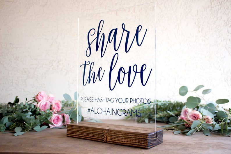 Share the Love Share the Love Sign Instagram Wedding Sign Instagram Wedding Sign Wedding Hashtag Sign Acrylic Wedding Sign image 2