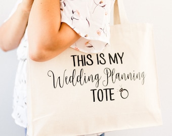 Canvas Tote Bag, Wedding Planning, Engagement Gifts, Bride to Be Gift