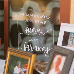 We Know you Would be Here Today, If Heaven Wasn't so Far Away Wedding Memorial Sign Remembrance Table Sign In Loving Memory Wedding Sign image 1