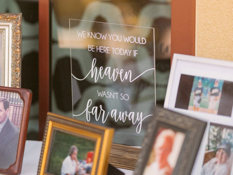 We Know you Would be Here Today, If Heaven Wasn't so Far Away Wedding Memorial Sign Remembrance Table Sign In Loving Memory Wedding Sign image 1