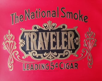 The National Smoke TRAVELER – cigar box label – Strange Familiars Curiosity of the Week #67 – tobacco