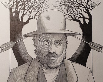 The Hermit of Wolf Hill - original illustration by Timothy Renner - Strange Familiars - magic - occult - powwow