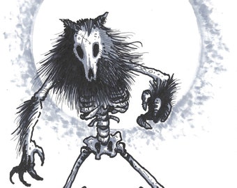 UNDEAD WEREWOLF – original illustration by Timothy Renner – dogman – paranormal – horror
