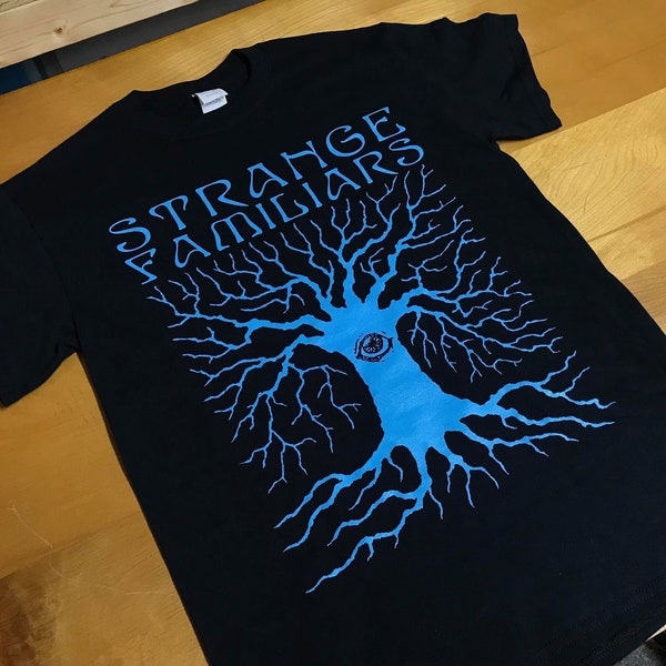 STRANGE FAMILIARS podcast Awoken Tree logo t-shirt paranormal Fortean cryptids