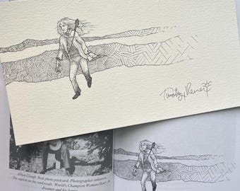 TWO ORIGINAL hermit illustrations + signed book by Timothy Renner – hermits – loners – forgotten history