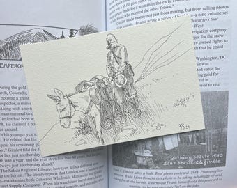ORIGINELE kluizenaarillustratie + gesigneerd boek door Timothy Renner – kluizenaars – eenlingen – vergeten geschiedenis