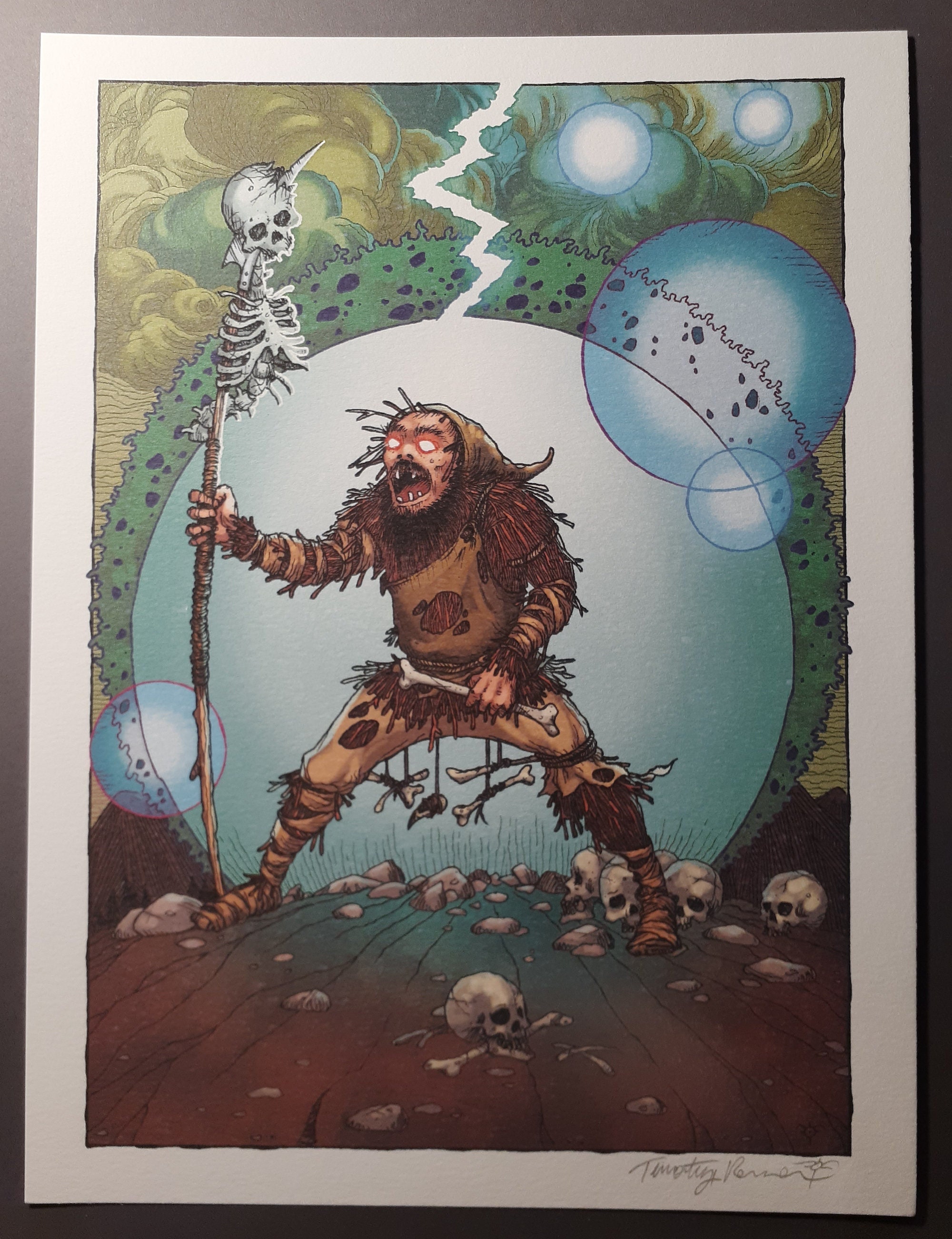 【一点物イラストアート】I'm Fear the savage peoples HANS TRAPP - Print by Timothy Renner - Christmas Scarecrow - Wild