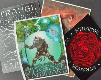 STRANGE FAMILIARS - vinyl sticker set - podcast - cryptids - UFOs - bigfoot - ghosts