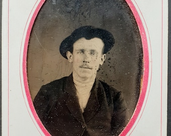 Tintype man in hat - strange Familiars Curiosity of the Week #38 - ferrotype - antique - photograph