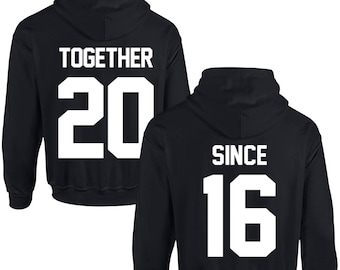 Personalized Together Since Black Hoodies Set made to order - 554