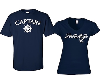 Couples Captain and First Mate Shirt Set - 638b
