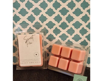 Sweet Pea Scent Wax Melt, clean floral scent, paraffin-soy blend, home fragrance