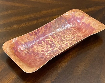 Copper Bowl, Hand Hammered, Decorative Centerpiece, Patina Finish
