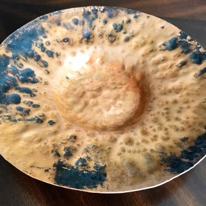 Copper Bowl - 12 Inch Decorative Hand Hammered Copper Bowl with a Patina Finish - 7th Anniversary Gift - Handcrafted by JW