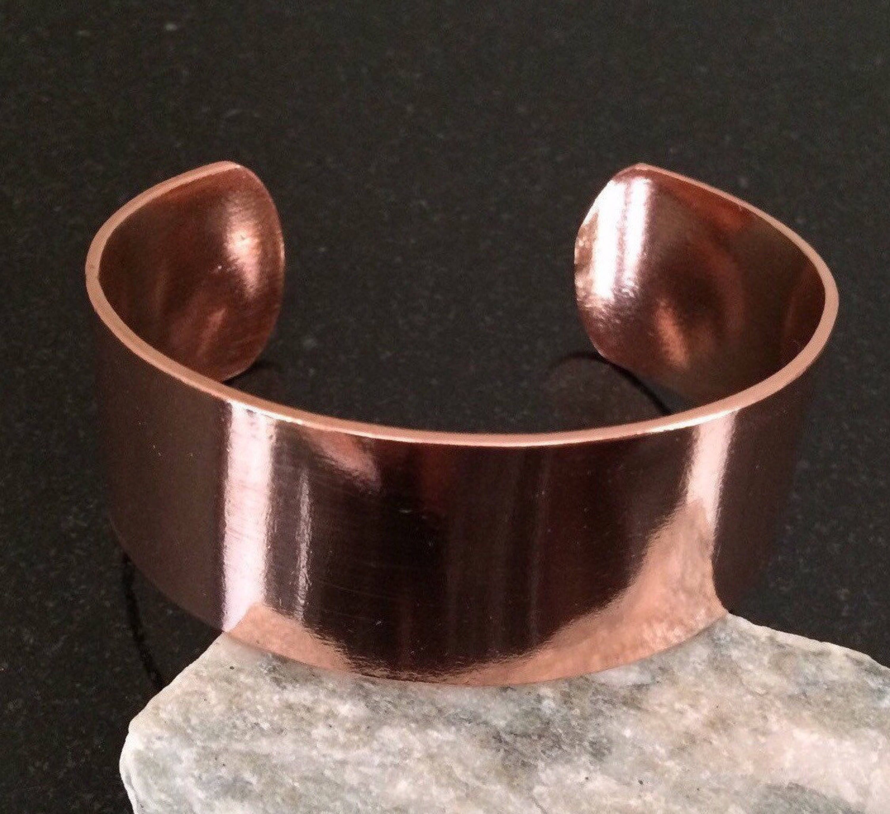 Copper Cuff Bracelet C003 Smooth 1 Inch 2.54 cm Wide Shiny Etsy