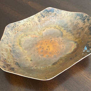 Copper Bowl - Small Decorative Hand Hammered Copper Bowl with a Patina Finish - 7th Anniversary Gift - Handcrafted by JW