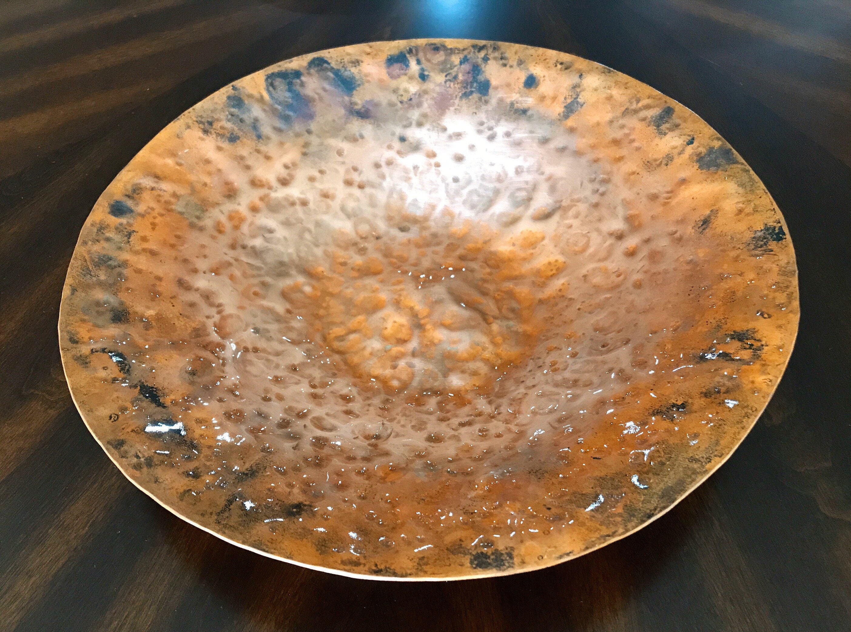 Copper Bowl 12 Inch Decorative Hand Hammered Copper Bowl Etsy