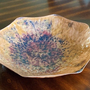 Copper Bowl - 12 Inch Decorative Hand Hammered Copper Bowl with a Patina Finish - 7th Anniversary Gift - Handcrafted by JW