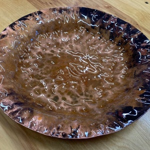 Copper Bowl - 12 Inch Decorative Hand Hammered Copper Bowl with a Patina Finish - 7th Anniversary Gift - Handcrafted by JW