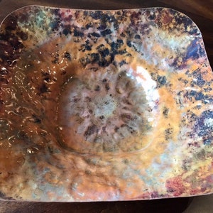 Copper Bowl - 12 Inch Decorative Hand Hammered Copper Bowl with a Patina Finish - 7th Anniversary Gift - Handcrafted by JW